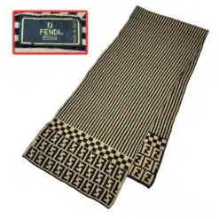 authentic fendi ff logo scarf in beige color