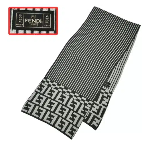authentic fendi scarf gray in color made up of wool