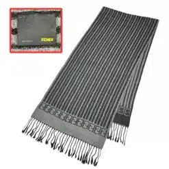 authentic fendi ff logo gray color scarf