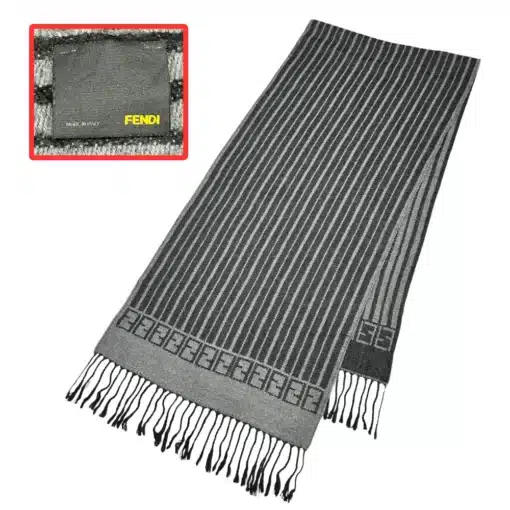 authentic fendi ff logo gray color scarf