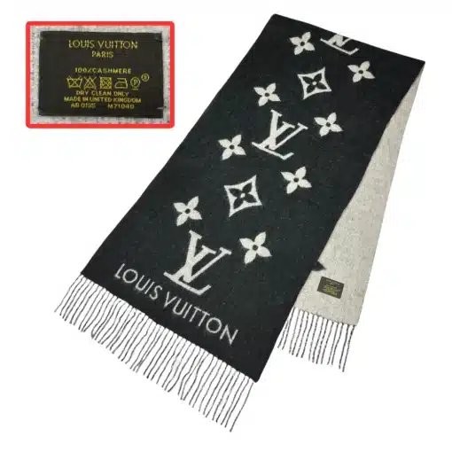authentic louis vuitton scarf in black color