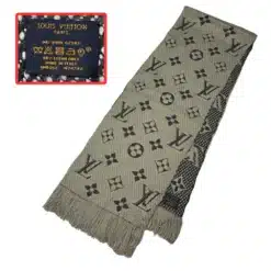 louis vuitton logomania authentic scarf in gray color