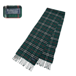 Burberry Green Horseferry Check Scarf lambswool