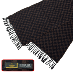 Fendi Wool Scarf with Signature Logo Detail