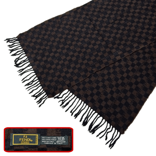 Fendi Wool Scarf with Signature Logo Detail