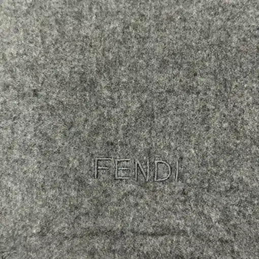 FENDI Cravatte Scarf - Vintage 100% Wool Gray Scarf - Image 3