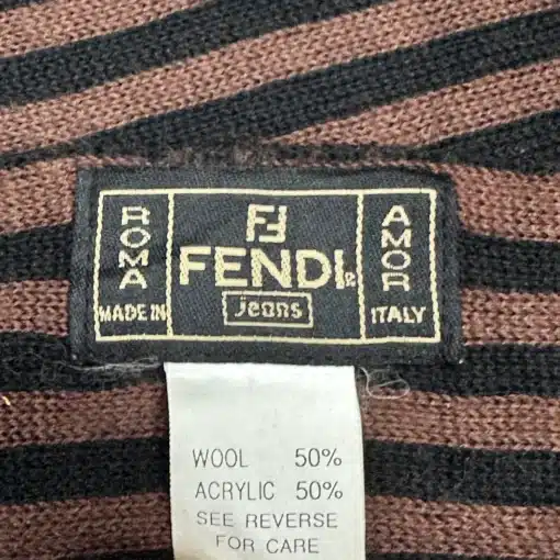 FENDI Jeans Scarf - FF Logo 100% Wool Scarf - Image 5