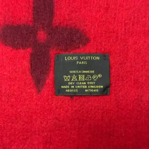 Louis Vuitton Reykjavik LV Authentic Red Scarf - Coded - Image 4