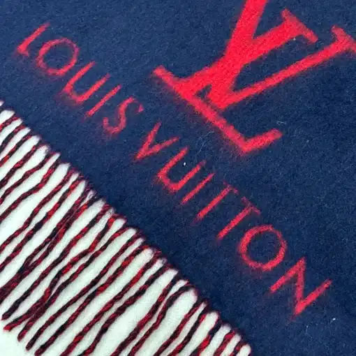 Auth Louis Vuitton Reykjavik LV Blue Scarf - Coded - Image 2