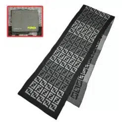 Fendi authentic scarf in black color made up of wool