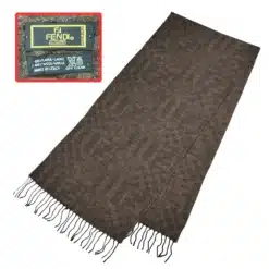 fendi ff logo brown color scarf made up of wool