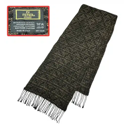 authentic fendi scarf with ff logo made up of acrylic