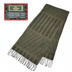 authentic fendi olive color wool scarf