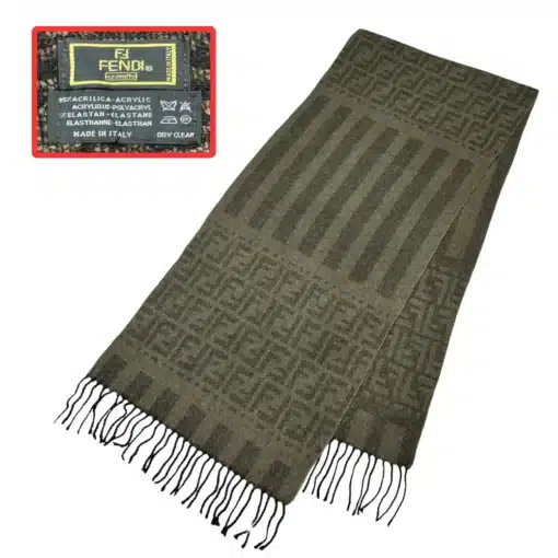 authentic fendi olive color wool scarf