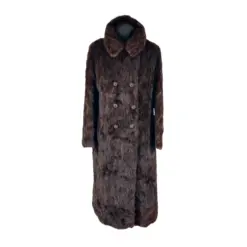 Luxurious brown mink fur cape coat styled for a sophisticated look