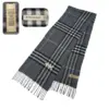 BURBERRY England Cashmere Gray Scarf - Luxurious 100% Cashmere Scarf