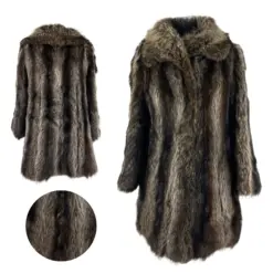 Genuine raccoon fur jacket styled for a sophisticated look