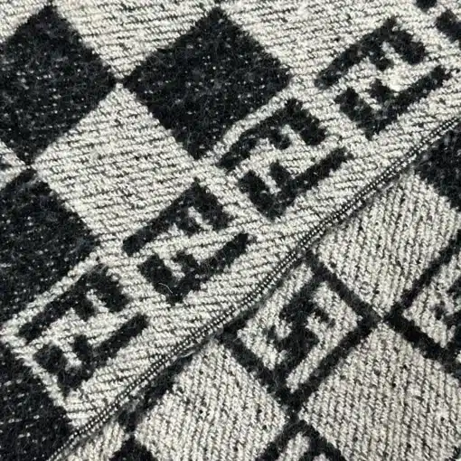FENDI Scarf - FF Logo Fendi Gray Wool Scarf - Image 2