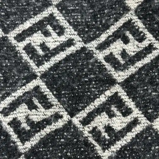 FENDI Scarf - FF Logo Fendi Gray Wool Scarf - Image 4