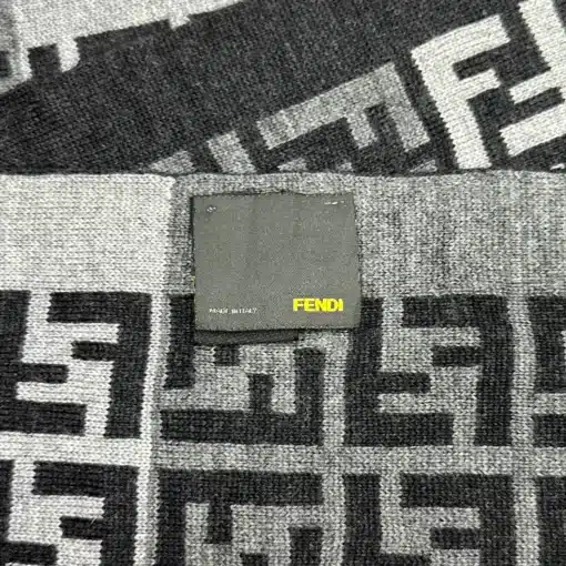 Auth FENDI Scarf - FF Logo 100% Wool Scarf - Image 6