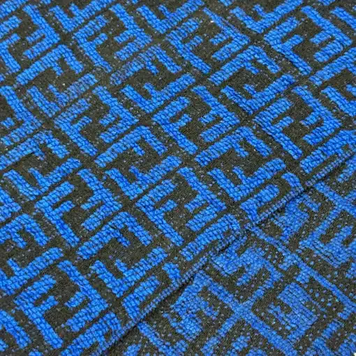 FENDI Scarf - FF Logo Vintage Acrylic Blue Scarf - Image 2