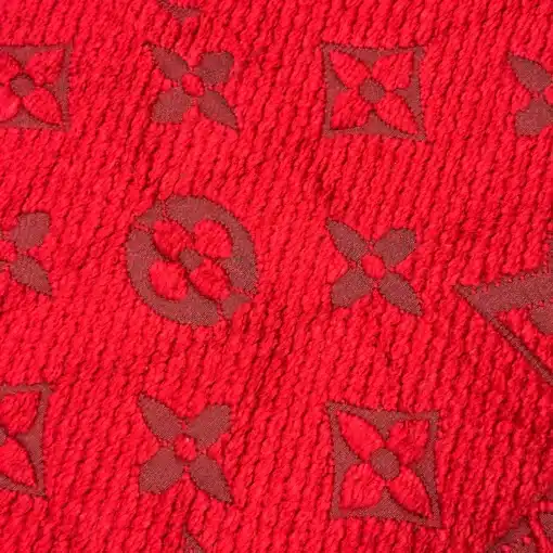 Auth Louis Vuitton Logomania Red Scarf - M72432 - Image 3