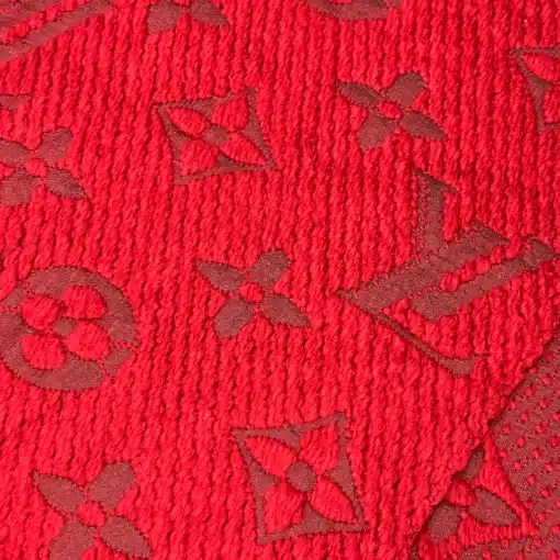 Auth Louis Vuitton Logomania Red Scarf - M72432 - Image 4