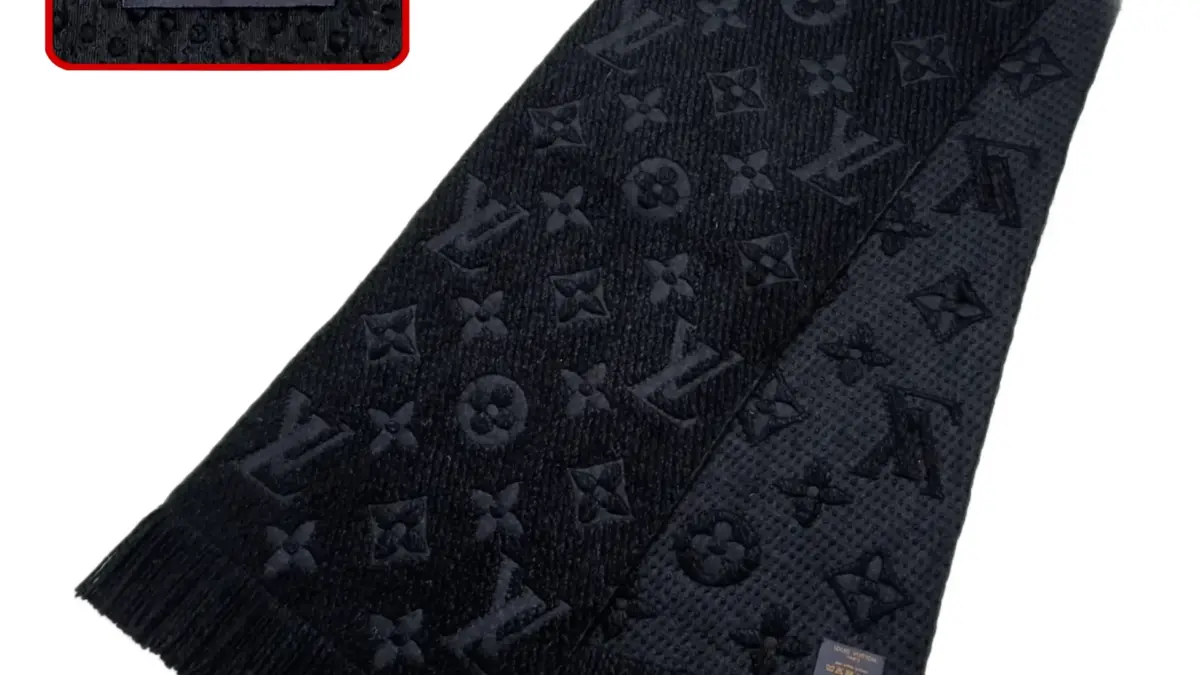 Louis Vuitton Logomania Authentic Scarf Black - Real Cornor