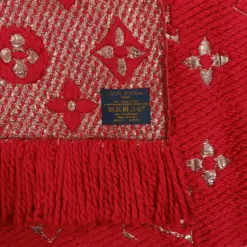 The Stylish LV Red Wool Scarf by Louis Vuitton Paris, a timeless accessory
