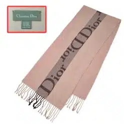 christian dior pink color oblique logo wool scarf