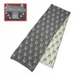 olique logo christian dior gray wool scarf