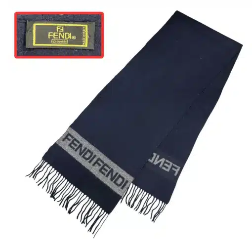fendi wool blue color vintage scarf