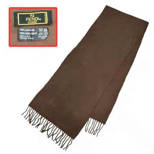fendi vintage wool brown scarf