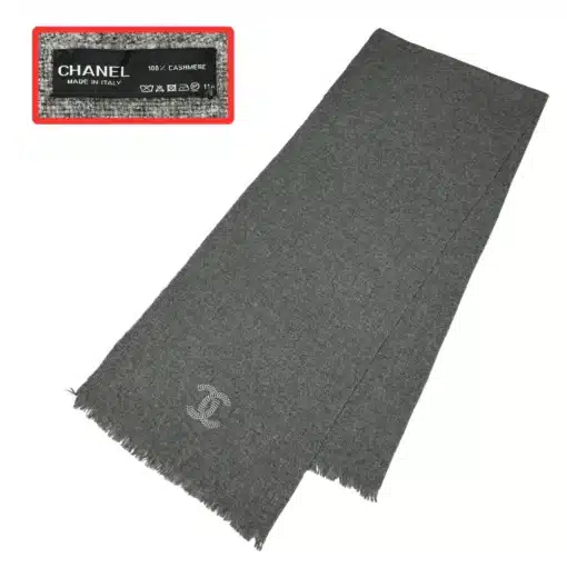 chanel CC logo cashmere scarf