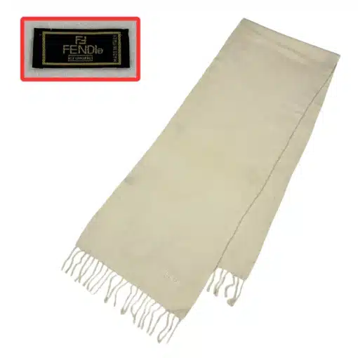 Fendi Scarf - Off White FF Wool Scarf