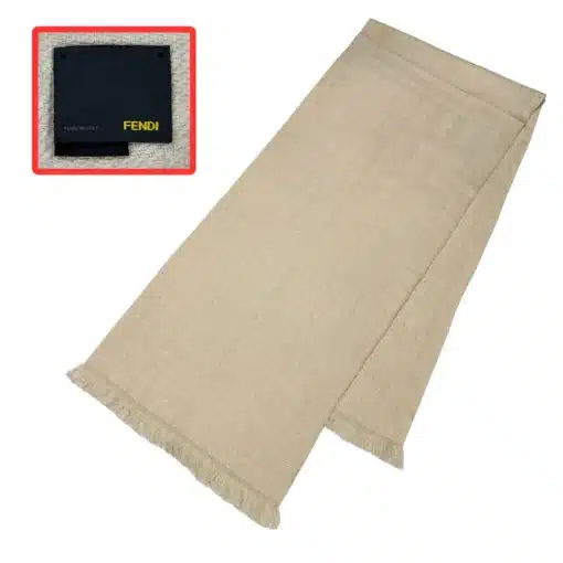 FENDI Scarf - FF logo Fendi Wool Beige Scarf