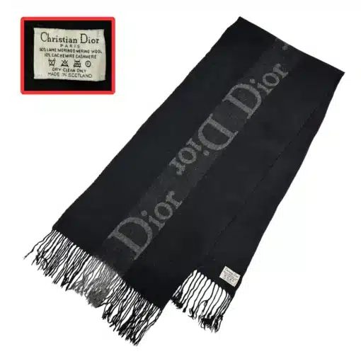 Dior oblique logo black scarf