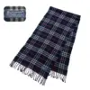 Burberry Navy Blue Check Cashmere Scarf