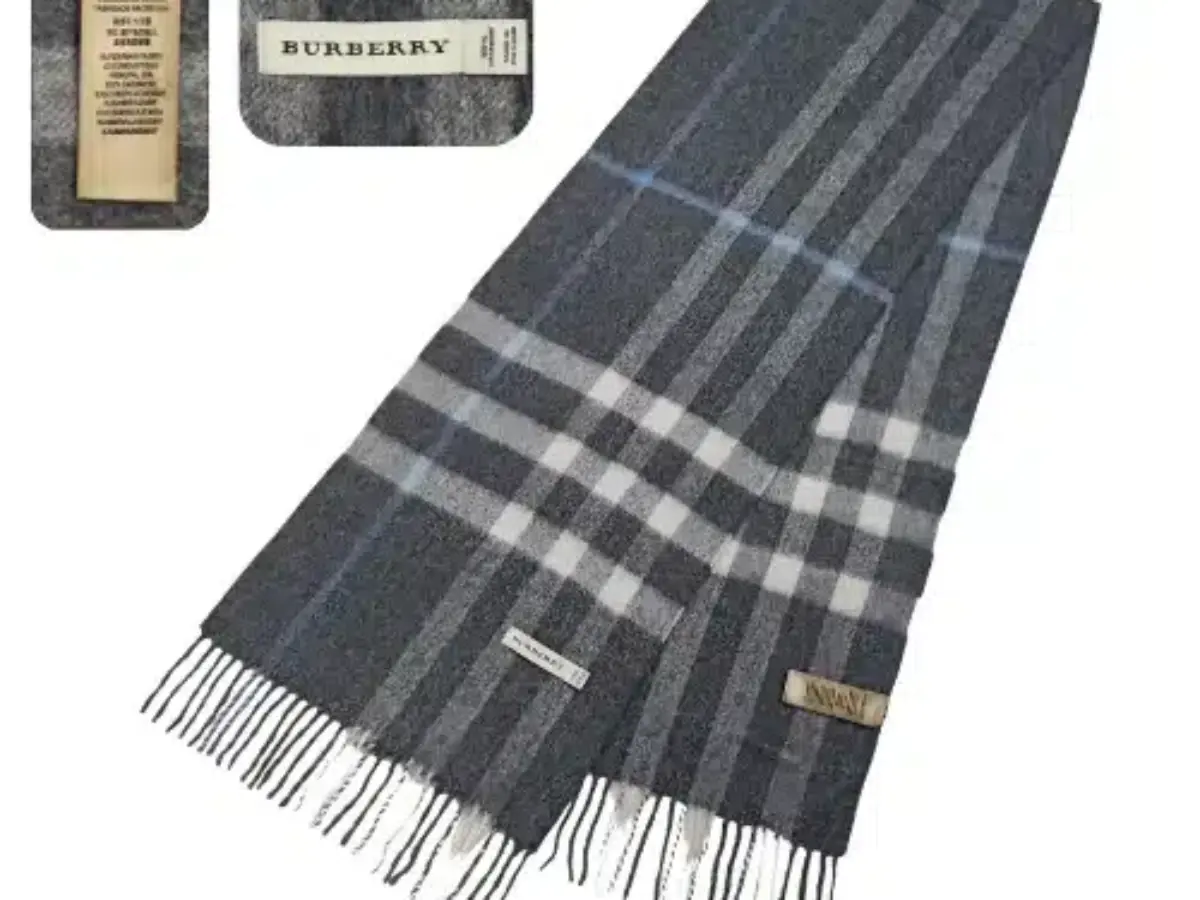 Authentic Burberry 100% Lambswool Classic Check buy Scarf, Gray