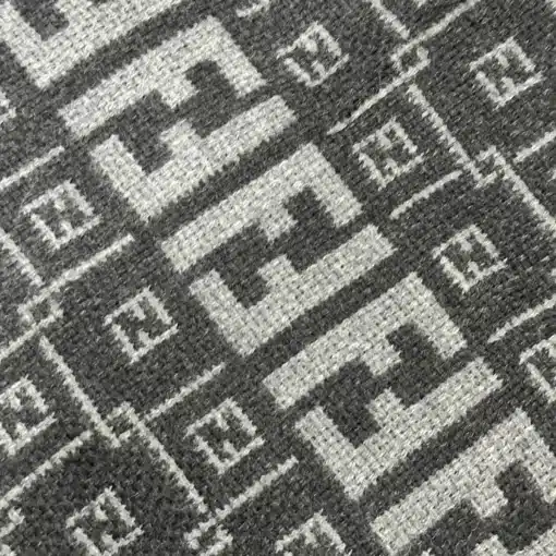 FENDI FF Logo Black Wool FF Scarf - Image 4
