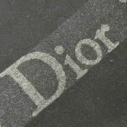 Christian DIOR Authentic Oblique Logo Black Scarf - Image 3