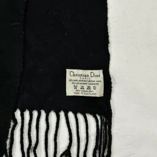Christian DIOR Authentic Oblique Logo Black Scarf - Image 4