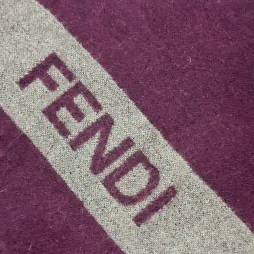 FENDI Foulard Maroon 100% Wool Scarf - Image 3