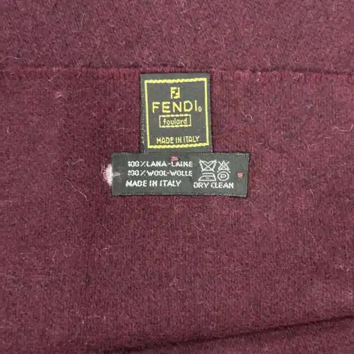 FENDI Foulard Maroon 100% Wool Scarf - Image 5