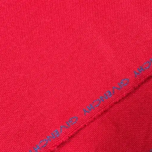 Auth GIVENCHY 100% Wool Logo Red Scarf - Image 2
