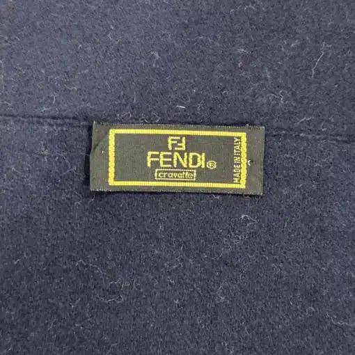 Fendi Logo Vintage Wool Blue Scarf - Image 3