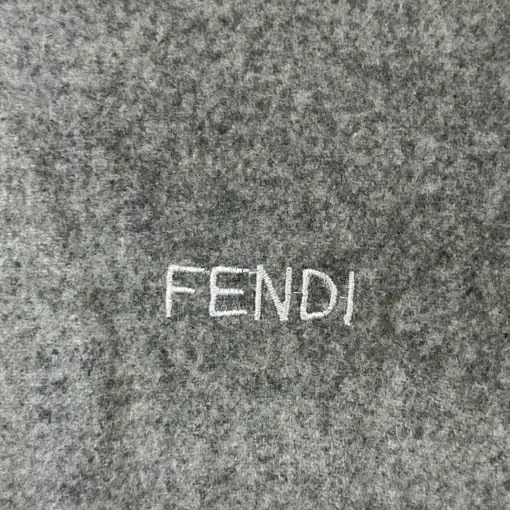 FENDI Logo Scarf Vintage Gray Wool Scarf - Image 3