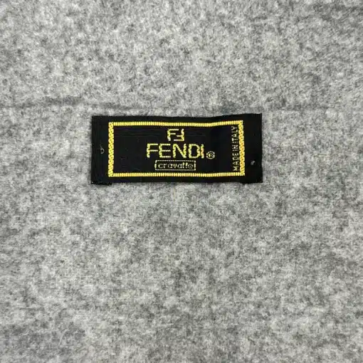 FENDI Logo Scarf Vintage Gray Wool Scarf - Image 4