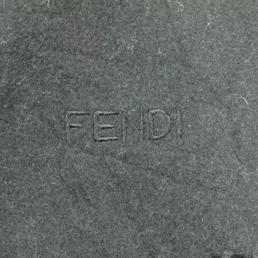 Fendi Logo Vintage Wool Black Scarf - Image 3