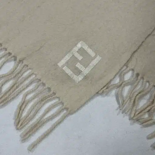 FENDI Scarf - Vintage Wool Off White Scarf - Image 4